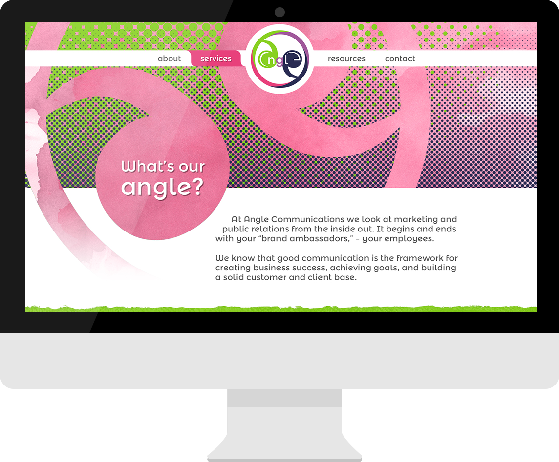 Angle Communications desktop website