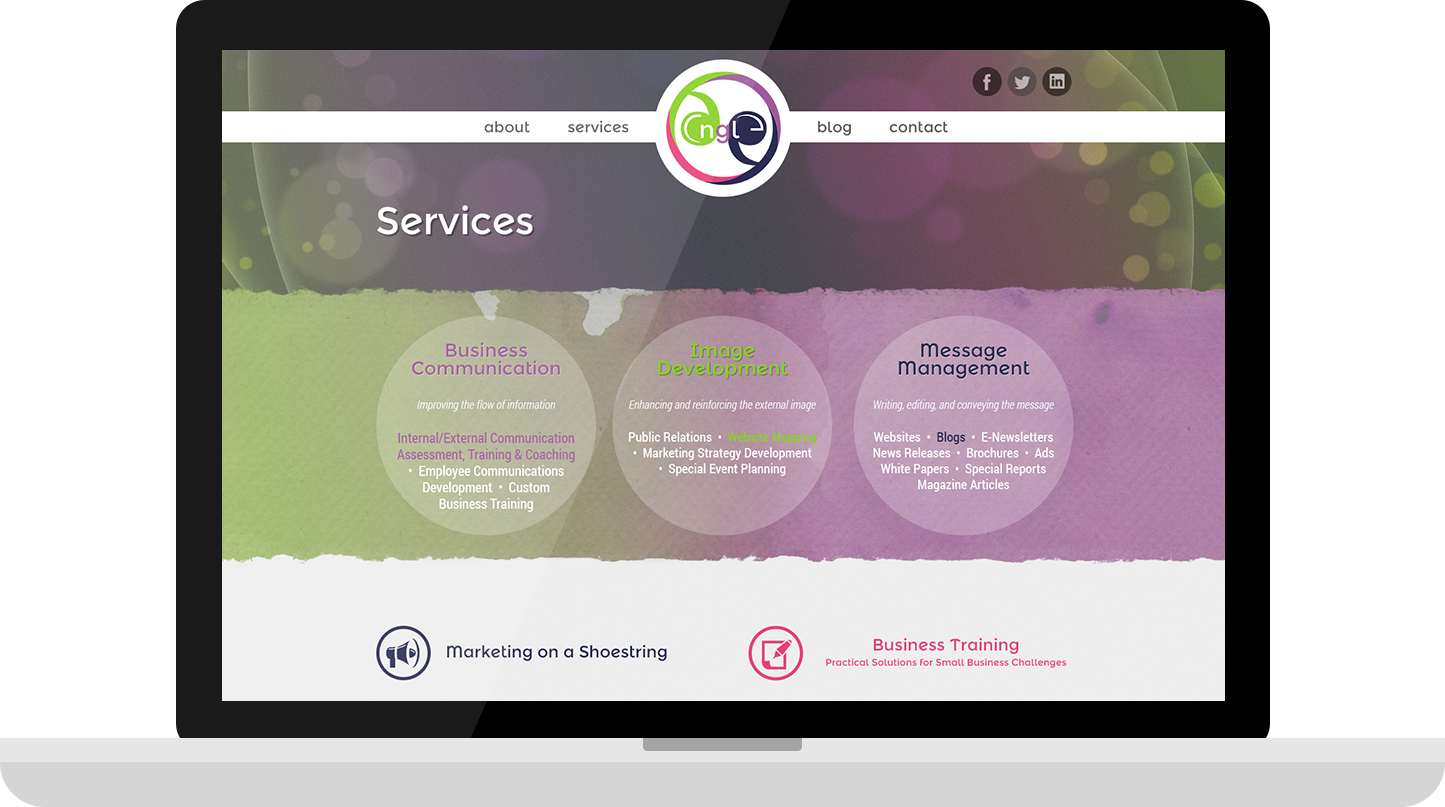 Angle Communications laptop website