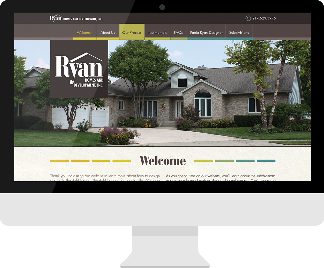 Ryan Homes and Development desktop website